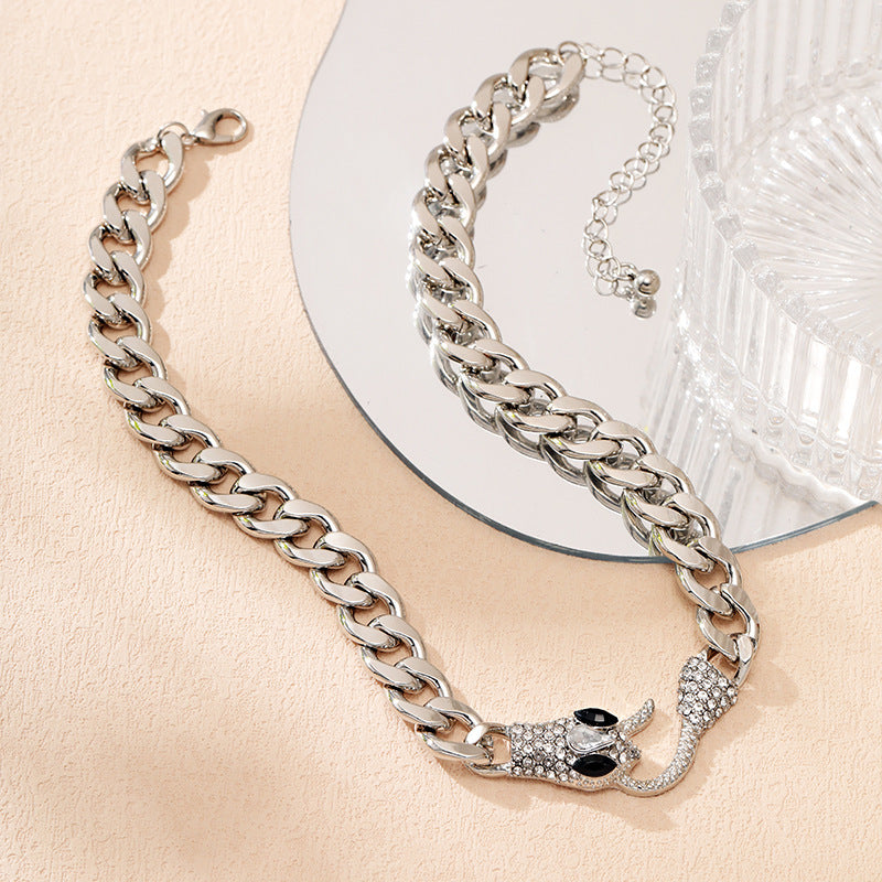 Metal Pearl-Look Chain Necklace