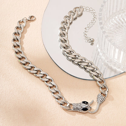 Metal Pearl-Look Chain Necklace