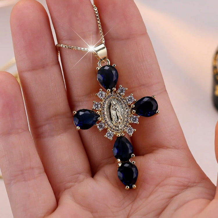 Crystal Cross Pendant Necklace