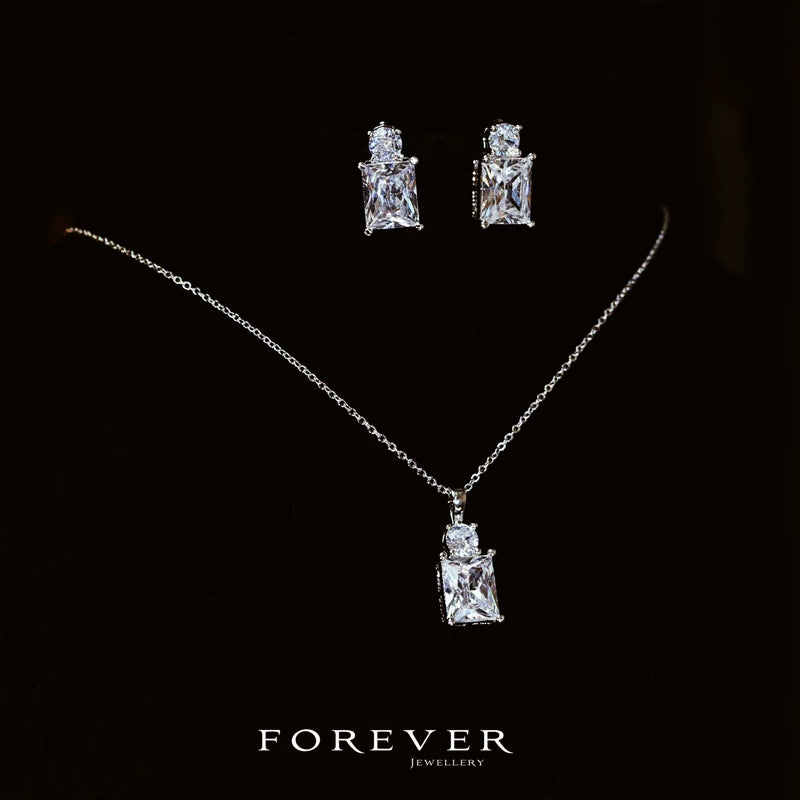 Zircon Perfume Bottle Jewelry Set