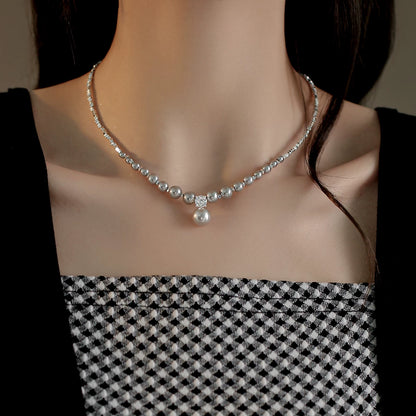 Pearl-Look Sweater Necklace
