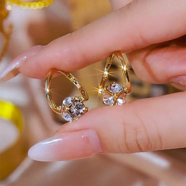 Sparkling Gold Tone Hoop Earrings