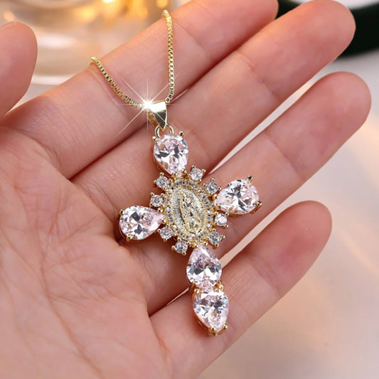Crystal Cross Pendant Necklace