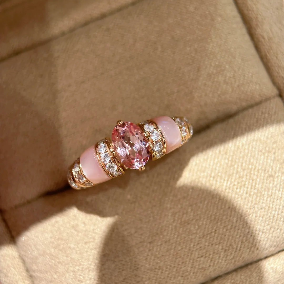 Padparadscha Mother-of-Pearl Open Ring