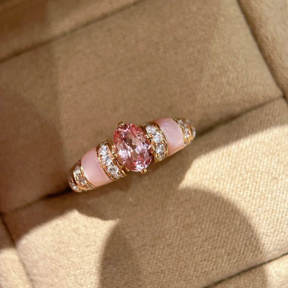 Padparadscha Mother-of-Pearl Open Ring