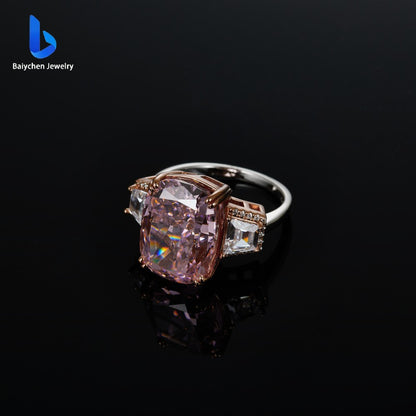 Sakura Pink Cushion Moissanite Ring