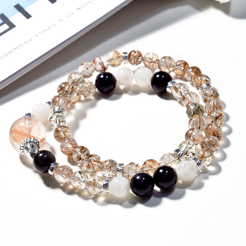 Black Gold Super Seven Crystal Wrap Bracelet