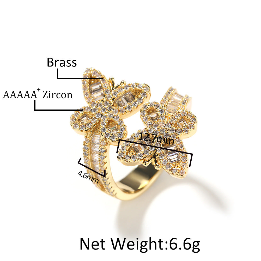 Zircon Butterfly Open Ring