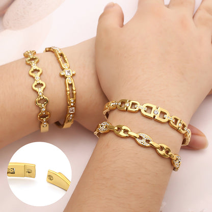 18K Gold Plated Stainless Steel Chain Bracelet