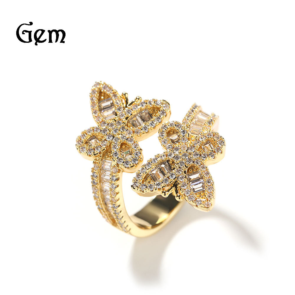 Zircon Butterfly Open Ring