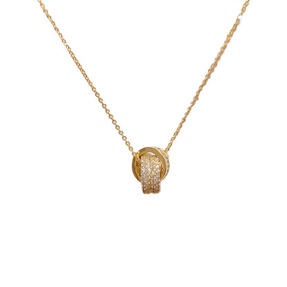 Luxury Zircon Interlocking Circle Necklace