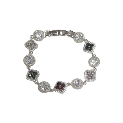 Colorful Zircon Clover Bracelet