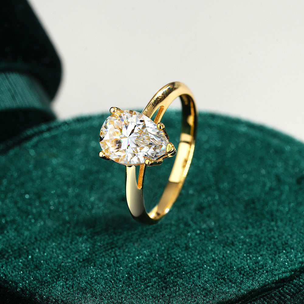 Pear Cut Moissanite Ring