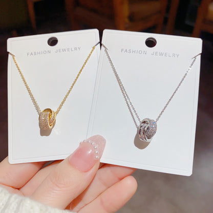 Luxury Zircon Interlocking Circle Necklace
