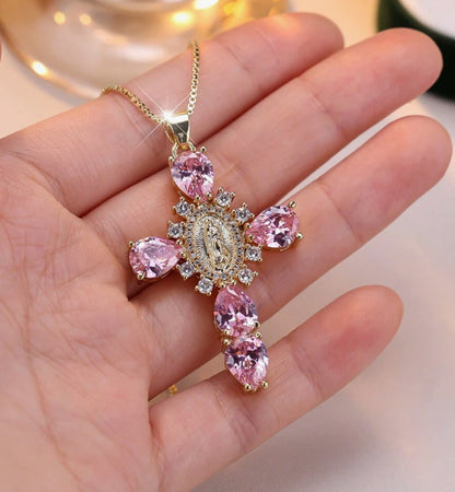 Crystal Cross Pendant Necklace