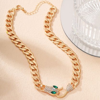 Metal Pearl-Look Chain Necklace
