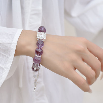 Purple Rutilated Crystal Mermaid Tail Bracelet
