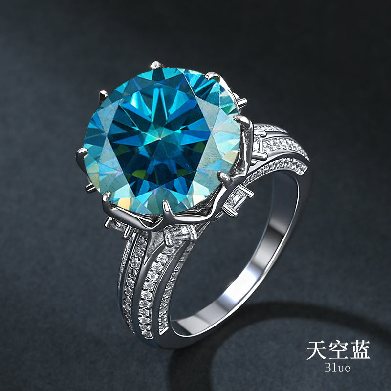 Emerald Green Statement Moissanite Ring