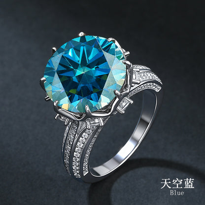 Emerald Green Statement Moissanite Ring