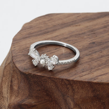 Gemstone Butterfly Open Ring