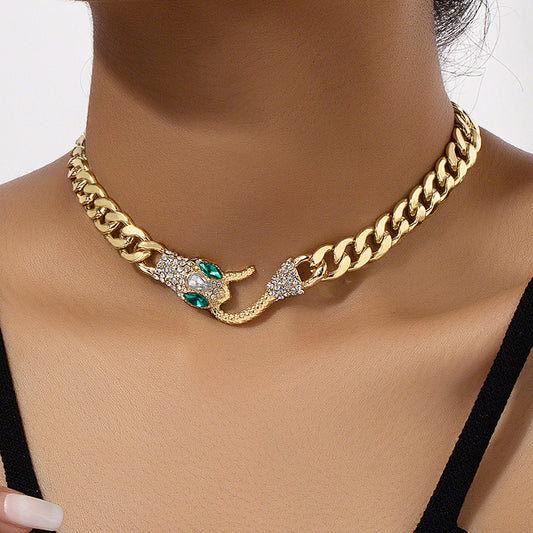 Metal Pearl-Look Chain Necklace