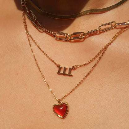 Carnelian Heart Pendant Necklace