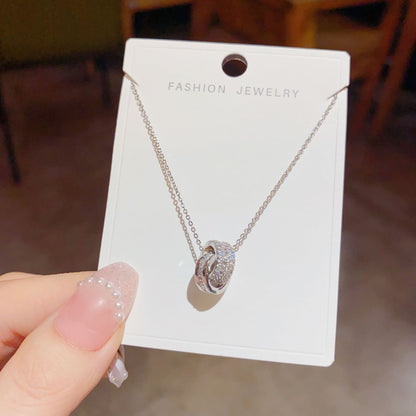 Luxury Zircon Interlocking Circle Necklace