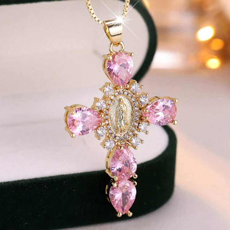 Crystal Cross Pendant Necklace