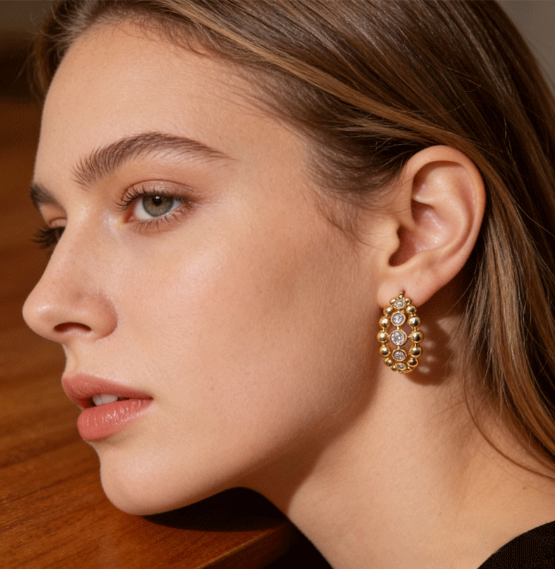 Hollow Round Stud Earrings