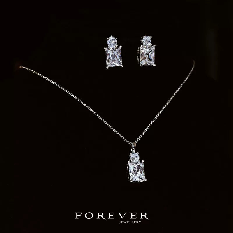 Zircon Perfume Bottle Jewelry Set