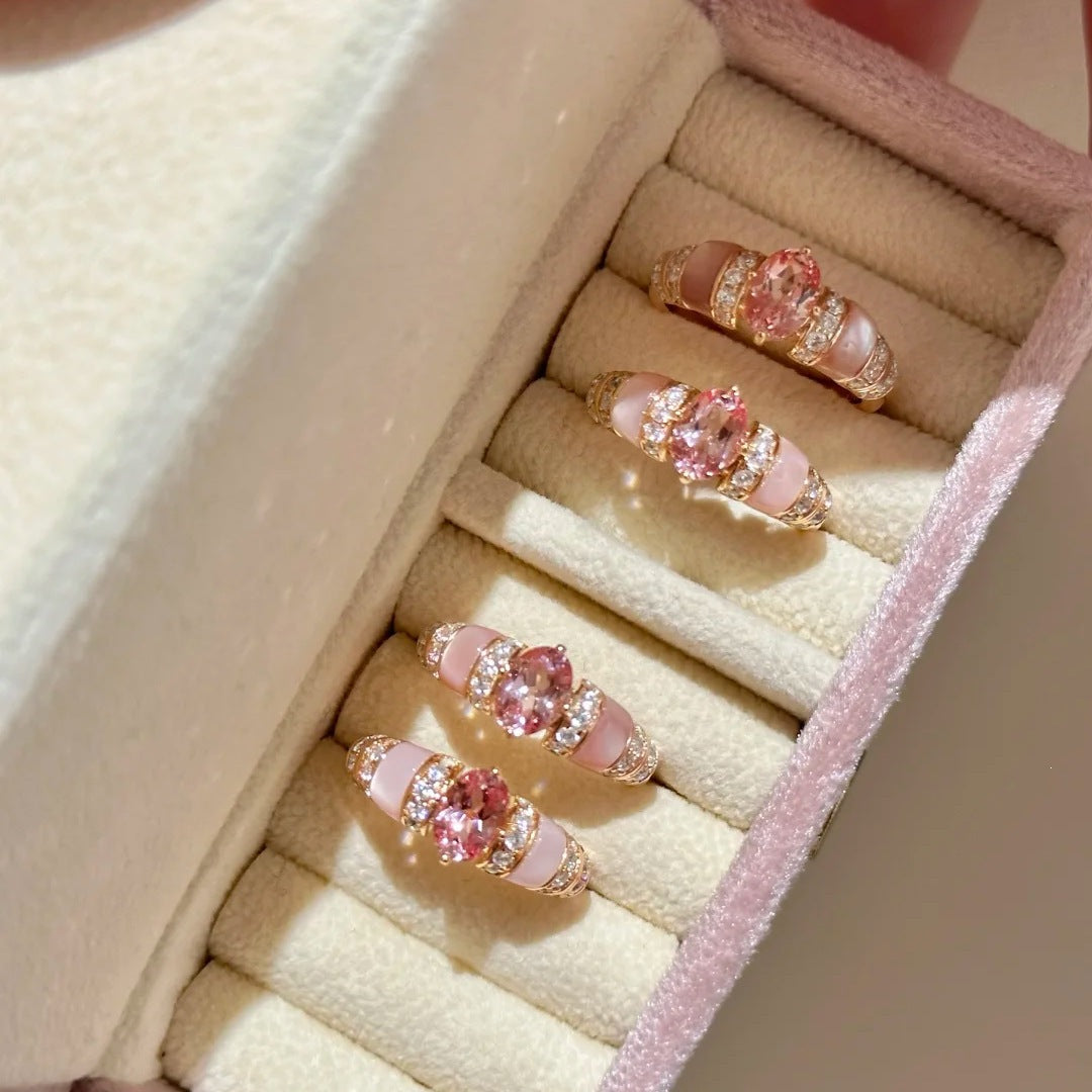 Padparadscha Mother-of-Pearl Open Ring