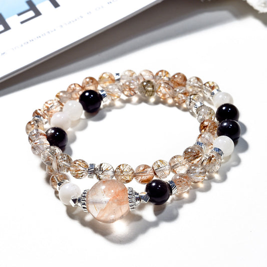 Black Gold Super Seven Crystal Wrap Bracelet