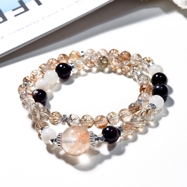 Black Gold Super Seven Crystal Wrap Bracelet
