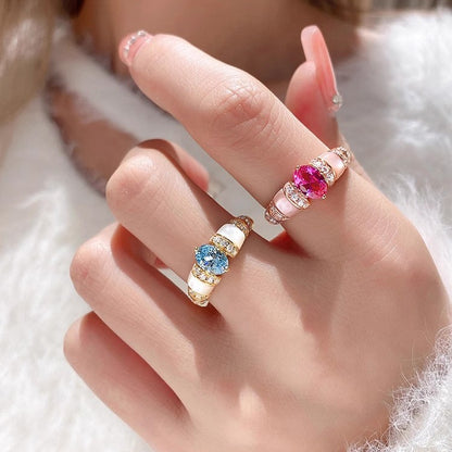 Padparadscha Mother-of-Pearl Open Ring