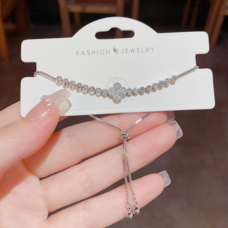 Zircon Clover Chain Bracelet
