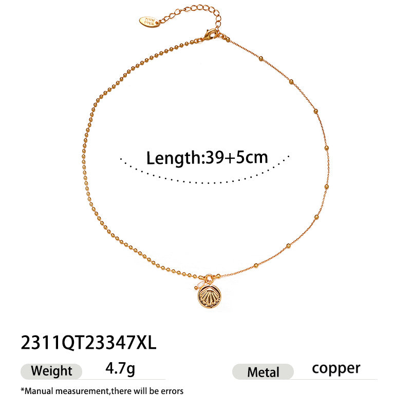 18K Gold Coin Pendant Necklace