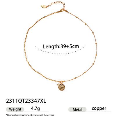 18K Gold Coin Pendant Necklace