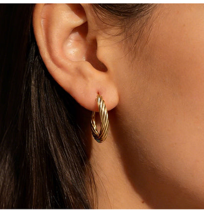 14K Gold Plated Hoop Earrings