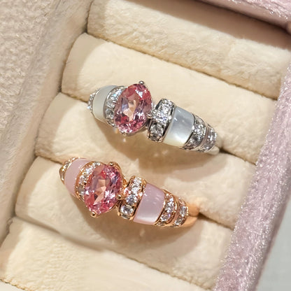 Padparadscha Mother-of-Pearl Open Ring
