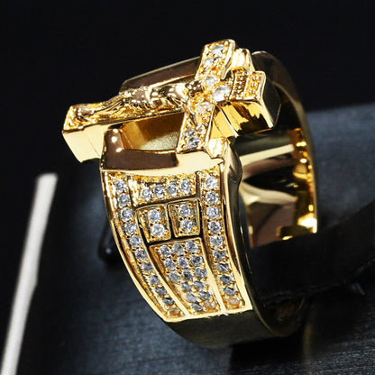 S925 Silver Gold-Plated Men’s Statement Ring