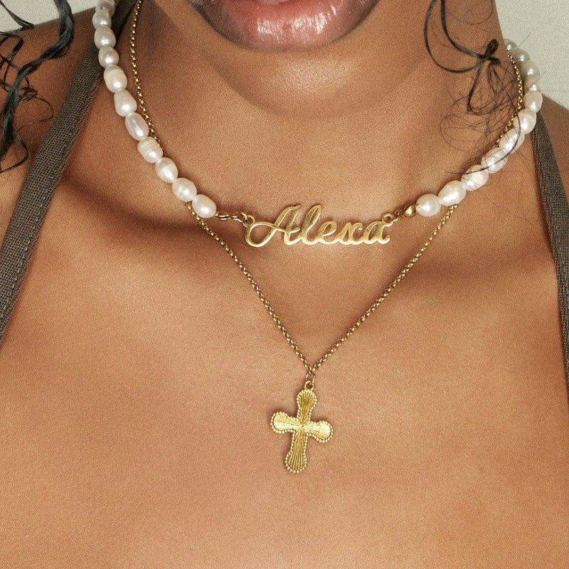 Cross Pendant Layered Necklace