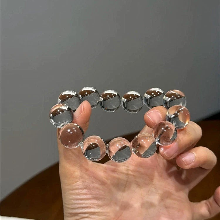 Clear Quartz Bubble Bead Bracelet