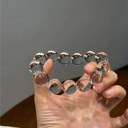 Clear Quartz Bubble Bead Bracelet