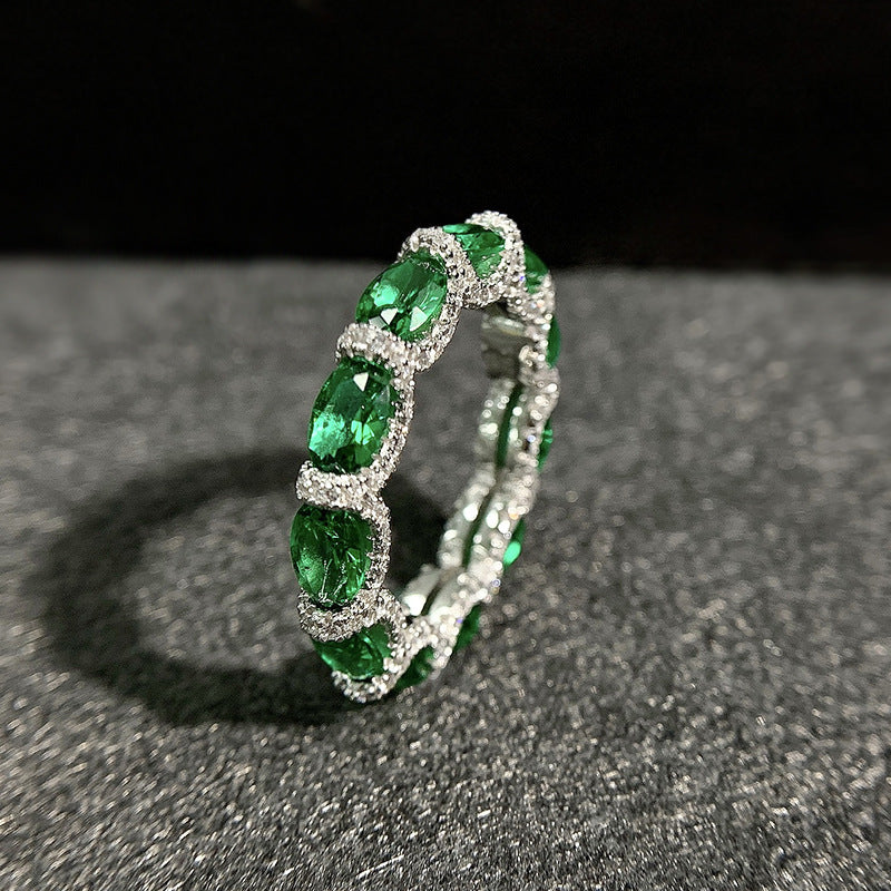S925 Silver Aquamarine Stone Ring Pendant