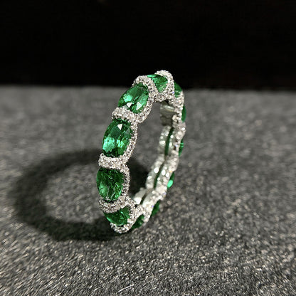 S925 Silver Aquamarine Stone Ring Pendant