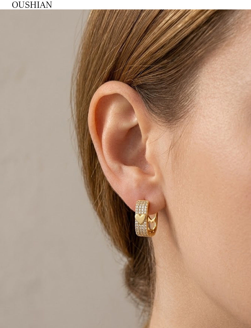 Geometric Zircon Hoop Earrings