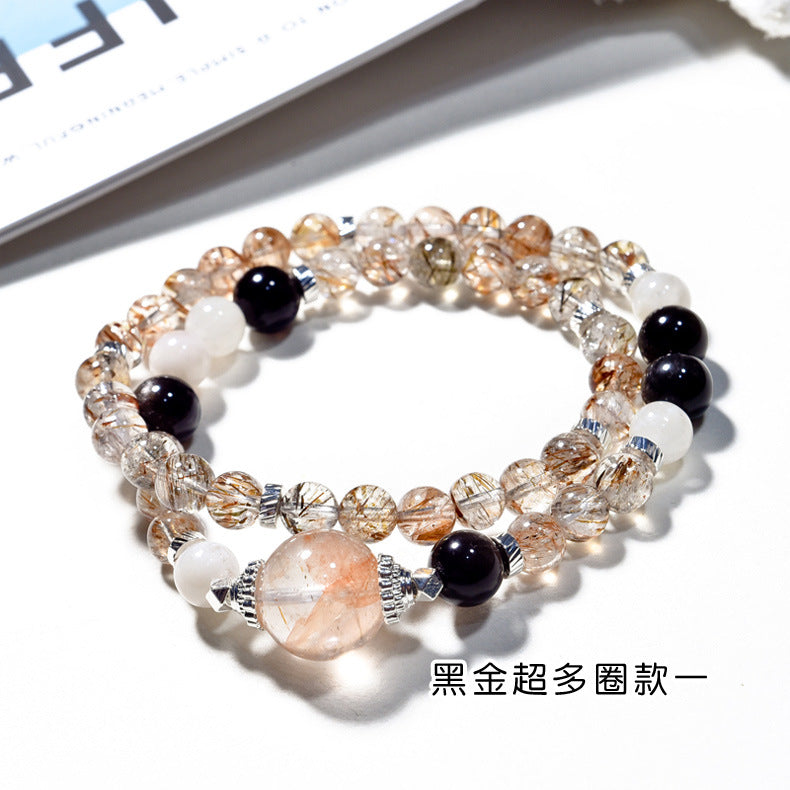 Black Gold Super Seven Crystal Wrap Bracelet