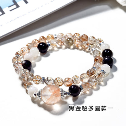 Black Gold Super Seven Crystal Wrap Bracelet