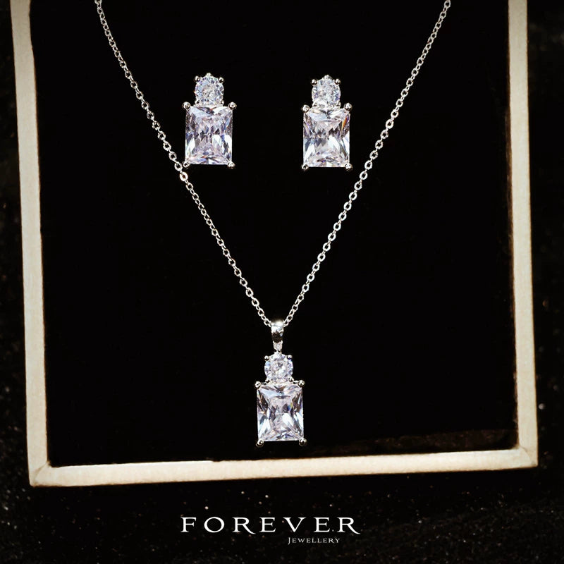 Zircon Perfume Bottle Jewelry Set