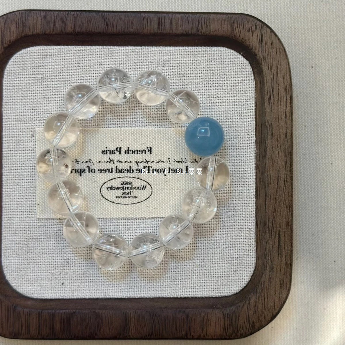 Clear Quartz Blue Accent Bracelet